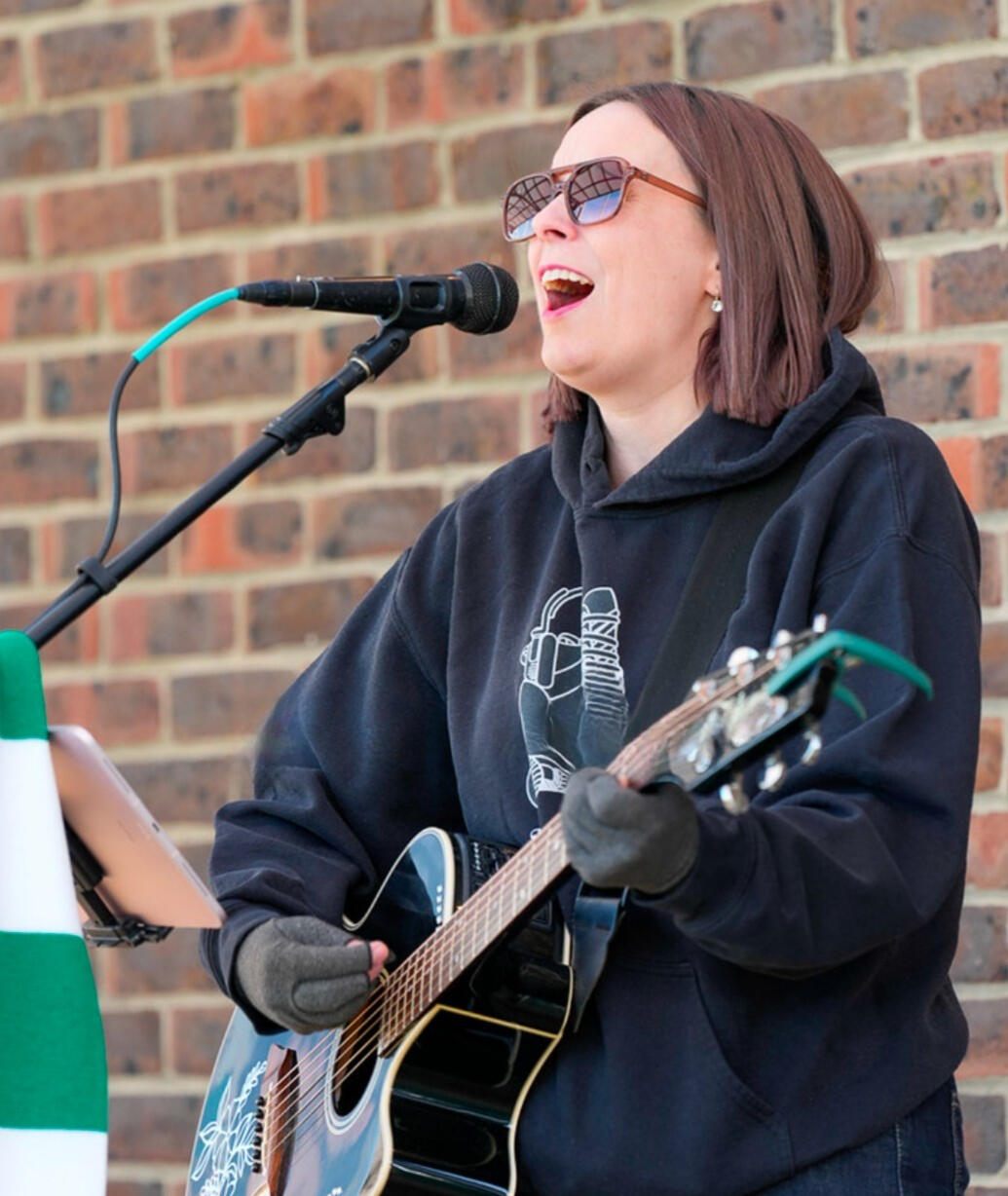 Honey Bee performing Britpop at a football club Honey Bee performing Britpop at a football club